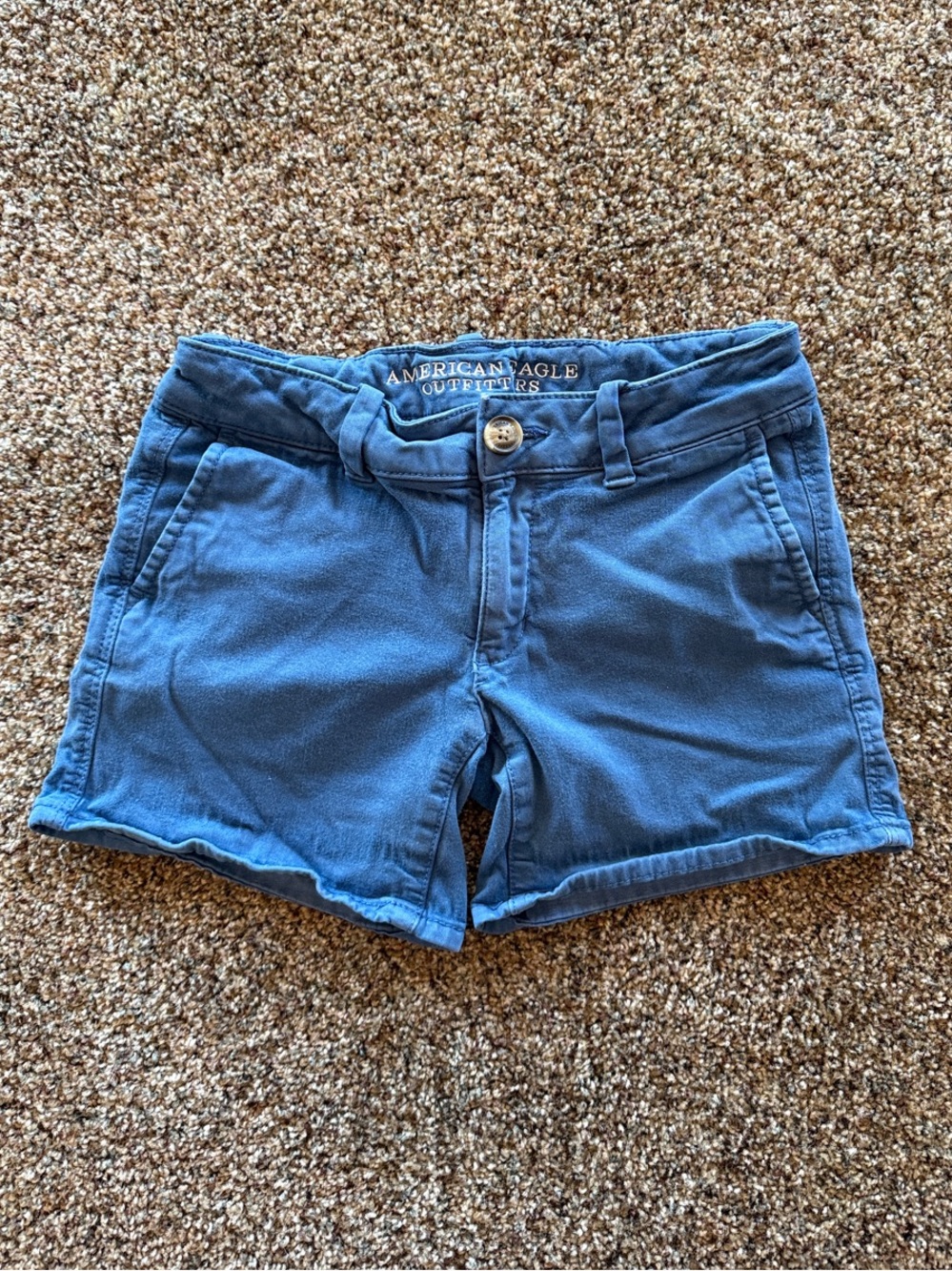 American Eagle Outfitters Sky Blue Women's Cotton Shorts